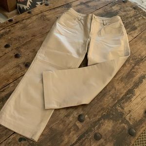 Leather Newport News crop vintage tan jeans